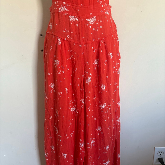 Free People Sweet In The Streets Orange Jumpsuit XS - Picture 6 of 13